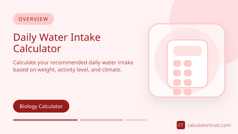 Understanding Daily Water Intake Calculator